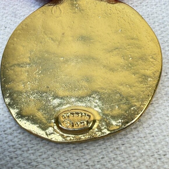 Kenneth Jay Lane Agate Bead Hammered Coin Stretch Bracelet - Picture 2 of 10